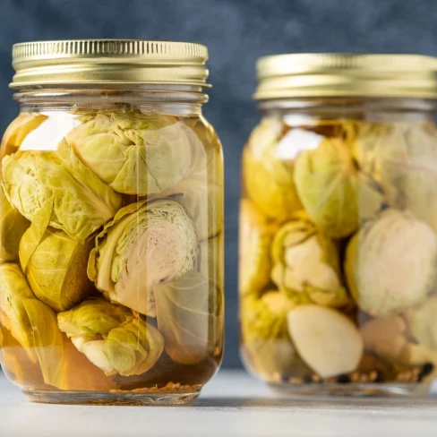 Pickled Brussels Sprout Halves Recipe Image