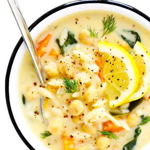 Lemon Orzo Chickpea Soup Image