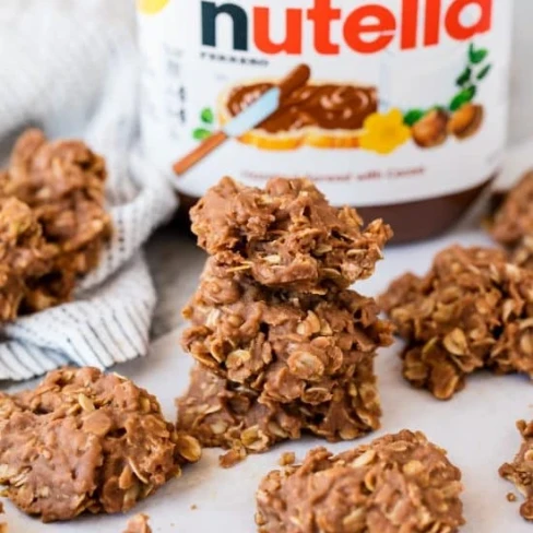 Peanut Butter Nutella No Bake Cookies Image