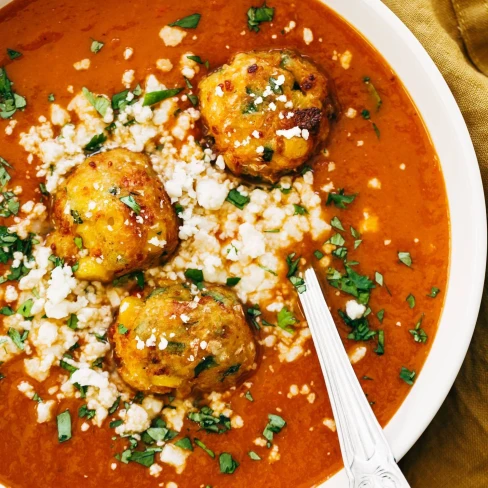 Sopa Tarasca (Pinto Bean Soup) with Jalapeño Corn Fritters Image