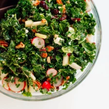 Deb&#039;s Kale Salad With Apple, Cranberries And Pecans Recipe Page