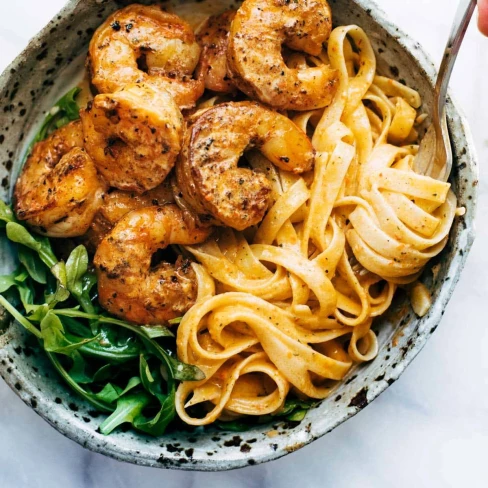 Red Pepper Fettuccine With Shrimp Image