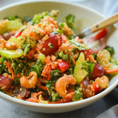 Autumn Kale and Quinoa Salad with Chutney Dressing Image