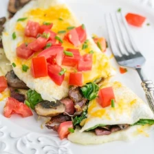 Bacon Spinach &amp; Mushroom Egg White Omelette Recipe Page