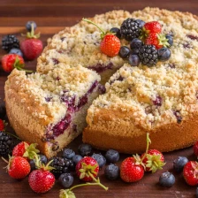 Easy Berry Cake with Crumb Topping Recipe Page