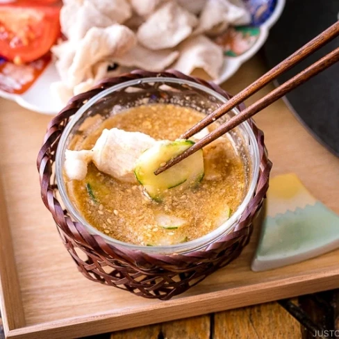 Pork Shabu Shabu and Cold Somen Noodles with Sesame Miso Sauce Image