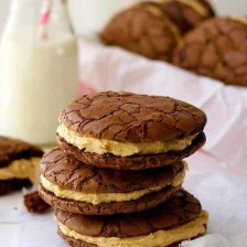 Brownie Cookie Sandwich with Peanut Butter Frosting Recipe Page