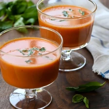 Chilled Creamy Tomato-Basil Soup Recipe Page