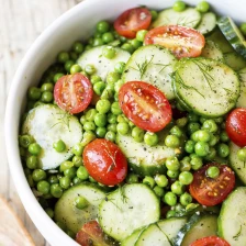 Dill Pea and Cucumber Salad (Our Sweet Basil Kitchen Cookbook Review) Recipe Page