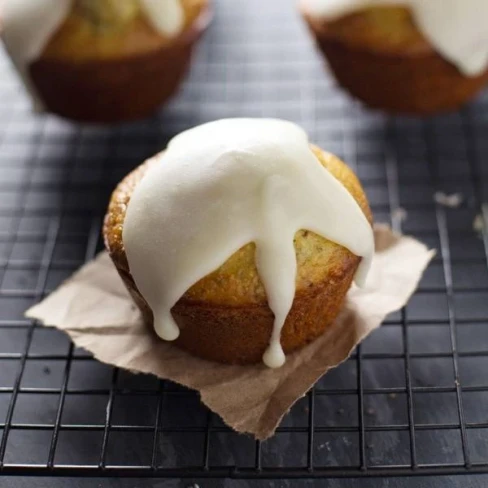 Lemon Muffins With Chia Seeds And Honey Glaze Image