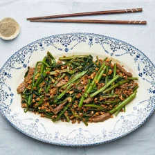 Rau Muống Xào Thịt Bò (Vietnamese Sautéed Morning Glory With Beef) Recipe Page