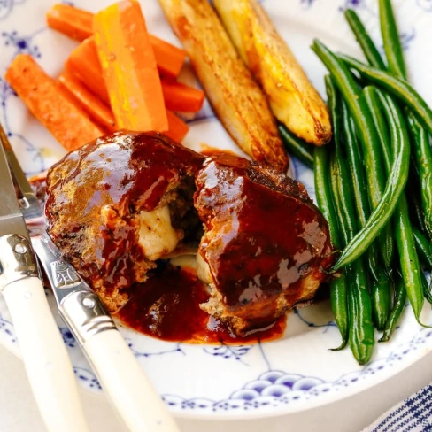 Cheese Stuffed Japanese Hamburger Steak Image