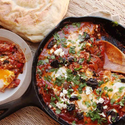 Shakshuka (North African–Style Poached Eggs In Spicy Tomato Sauce) Image