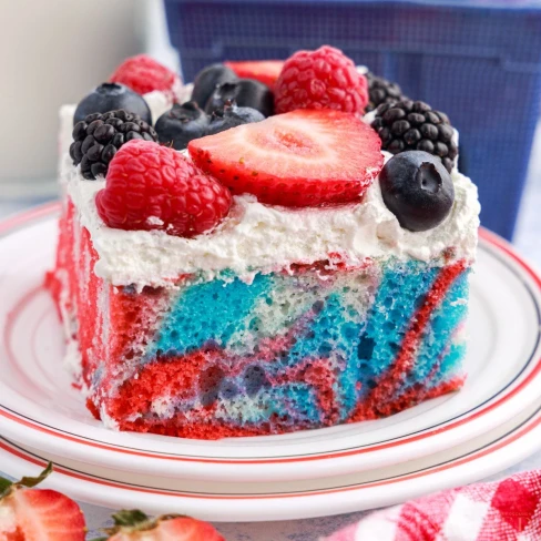 Red White and Blue Marble Cake Image