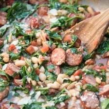 Skillet Sausage And White Beans With Spinach Recipe Page