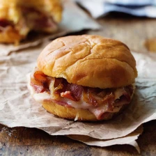 Hot Ham And Cheese Sandwiches With Bacon And Caramelized Onions Recipe Page