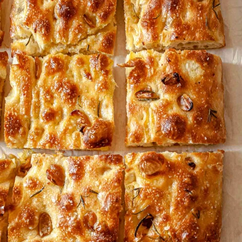 Roasted Garlic And Rosemary Focaccia Recipe Image