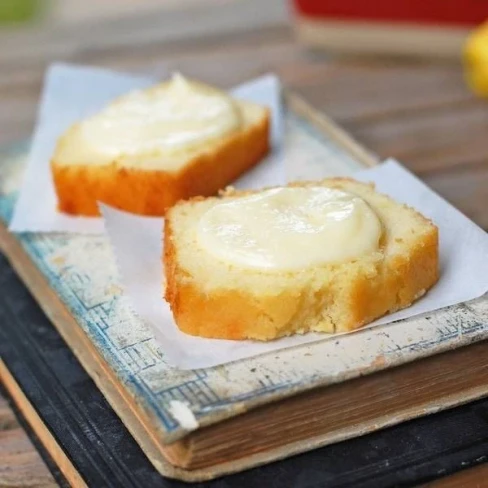 Honey Butter Spread On Lemon Cake Image