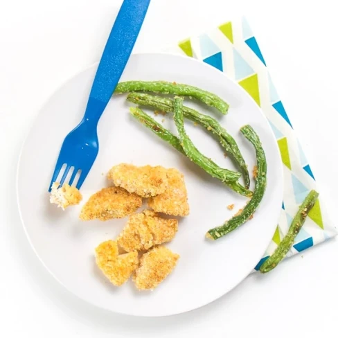 Healthy Chicken Nuggets with Green Bean “Fries” Image