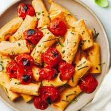 Creamy Red Pepper Pasta with Blistered Tomatoes Recipe Page