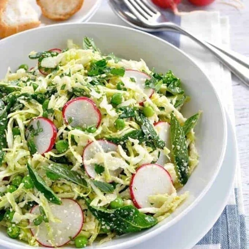 Pea, Cabbage, Parmesan and Mint Salad Image