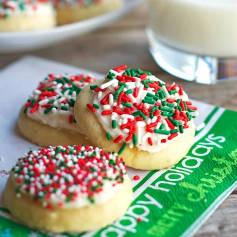 Fluffy Sugar Cookies &amp; Vanilla Frosting Image