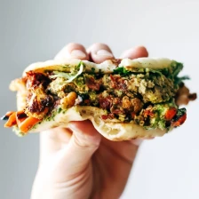 Spicy Falafel And Roasted Veggie Naan-wich Recipe Page