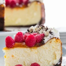 Raspberry Apricot Cheesecake with Chocolate Crust Recipe Page