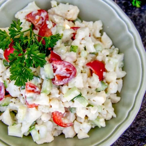 Cauliflower Cucumber and Tomato Salad Recipe Image