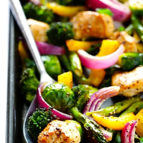 Sheet Pan Chicken and Veggie &quot;Stir Fry&quot; Image