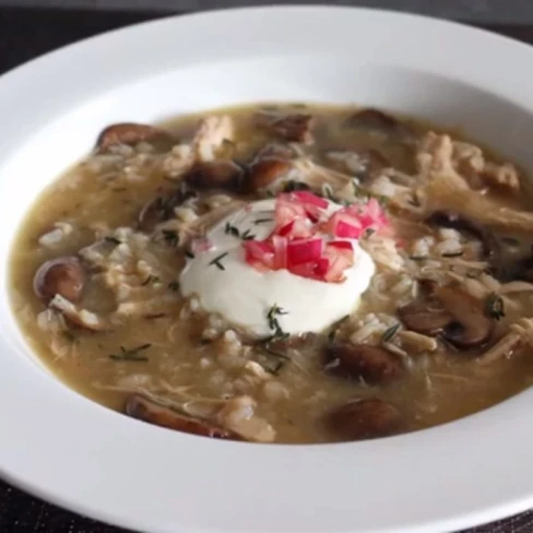 Chicken, Mushroom, And Rice Soup Image