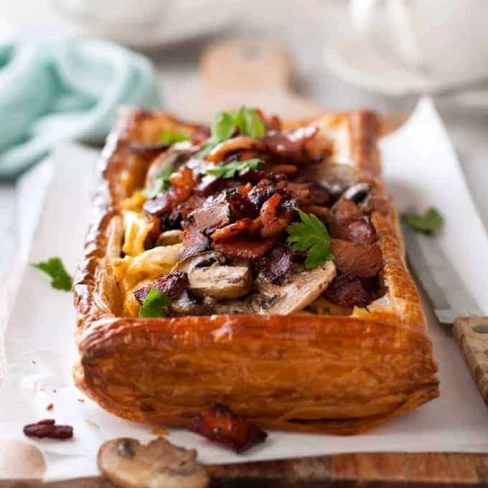 Bacon, Egg and Mushroom Tart (Puff Pastry) Image