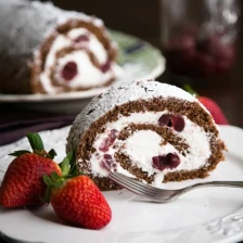 Chocolate Cherry Roll with Rum Cream ~ A Video Recipe Recipe Page