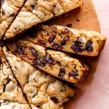 Dark Chocolate Cranberry Blondies Recipe Page