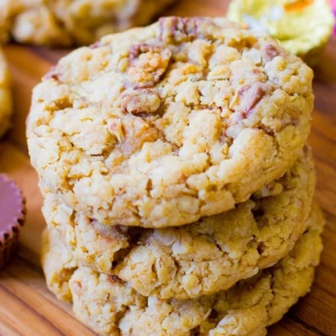 Peanut Butter Cup Oatmeal Cookies Image