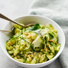 Zucchini Noodles with Pesto &amp; Pine Nuts Recipe Page