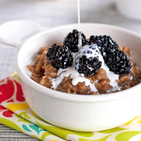 Blackberries And Cream Oats With Honey Image