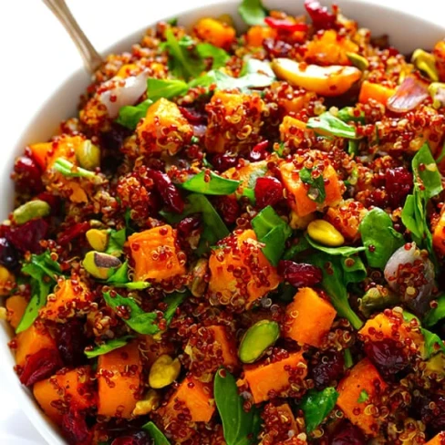 Quinoa with Butternut Squash, Cranberries &amp; Pistachios (Quinoa “Stuffing”) Image