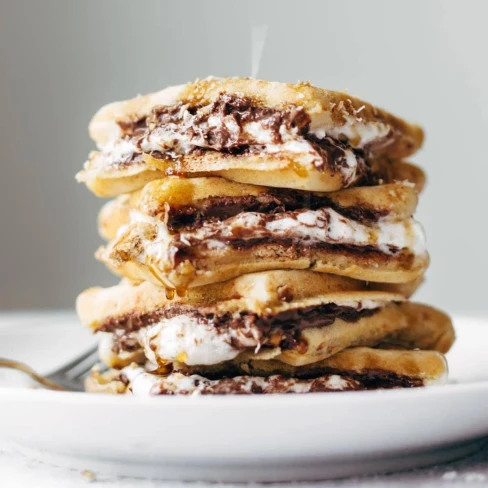 Smores Waffles with Nutella and Toasted Coconut Image