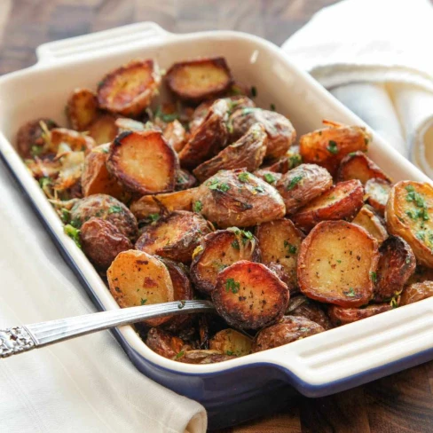 Ultra-Crispy New Potatoes With Garlic, Herbs, and Lemon Recipe Image