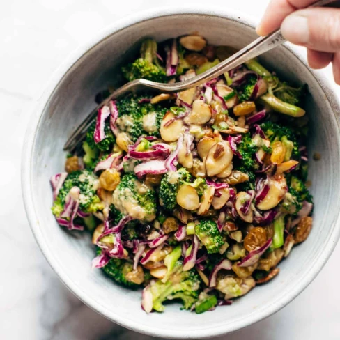 Super Clean Broccoli Salad With Creamy Almond Dressing Image