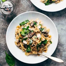 Date Night Mushroom Pasta with Goat Cheese Recipe Page