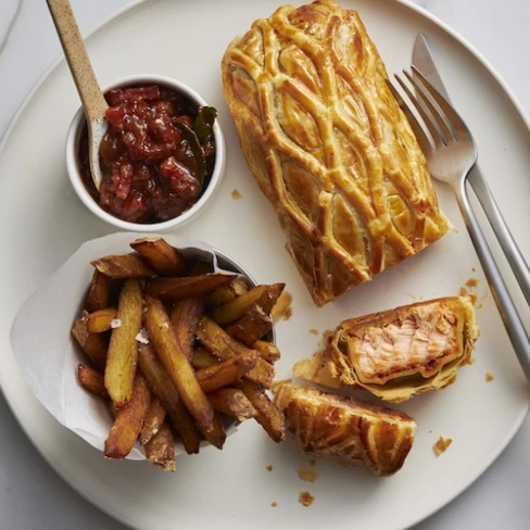 Salmon en Croute with Bacon Plum Jam &amp; Pomme Frites | Marion&#039;s Kitchen Image