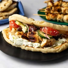 Chicken Souvlaki With Tzatziki Sauce and Greek Salad Recipe Recipe Page