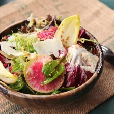 Winter Greens Salad With Flax Seeds, Shaved Beets, and Radishes Recipe Recipe Page