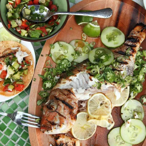 Whole Grilled Fish Tacos Recipe Image