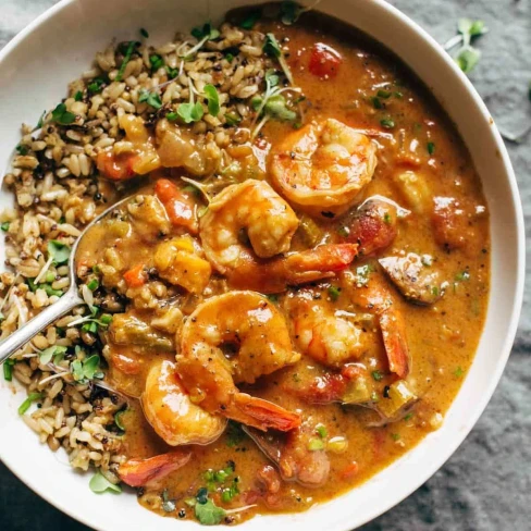 The Best Spicy Weekend Gumbo + Brown Rice Image