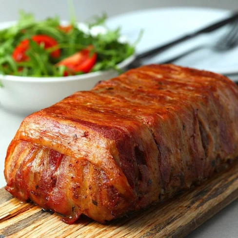 Spinach &amp; Artichoke Dip Stuffed Meatloaf Image