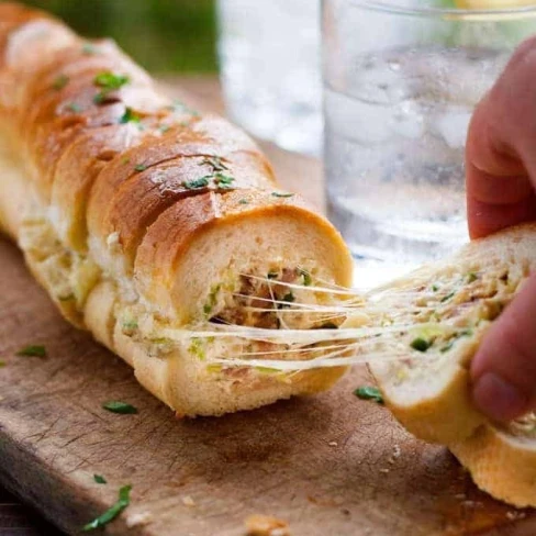 Cheesy Jalapeno Bacon Stuffed Baguette with Garlic Butter Image