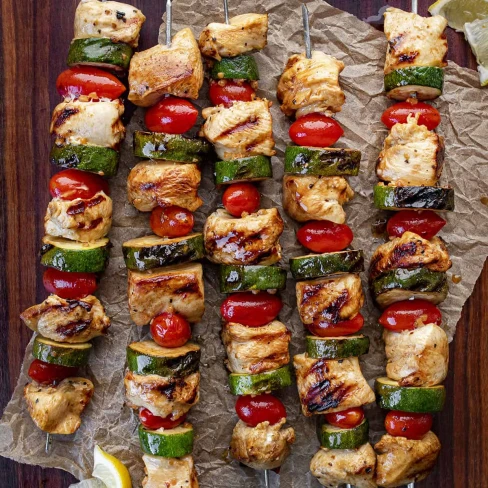 Grilled Lemon Garlic Chicken Kebabs Image